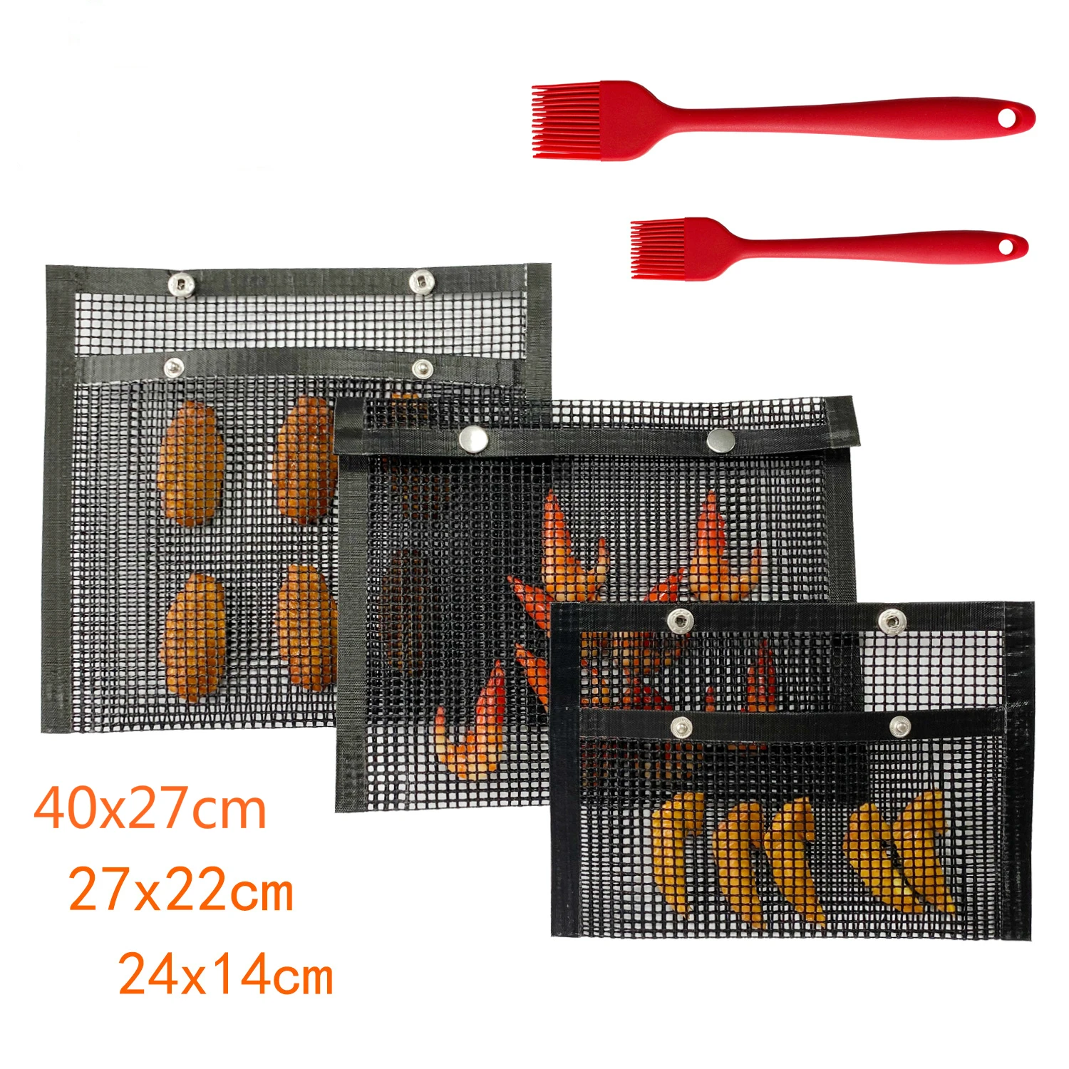 

Reusable Non-Stick Mesh BBQ Grilling Bag Outdoor Heat Resistance BBQ Bag Cooking Accessories BBQ Tools