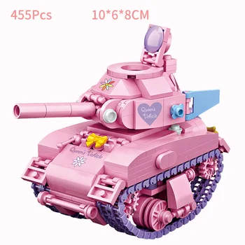 

LOZ Creator modern military vehicle mini diamond building block pink tank assemble model bricks toys collection for kids gift