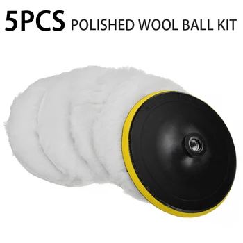 

5pcs 7 Inch 180mm Wool Buffing Pad Detailing Polishing Buffer Pad Wheel Car Auto Car Paint Care Polisher Pads