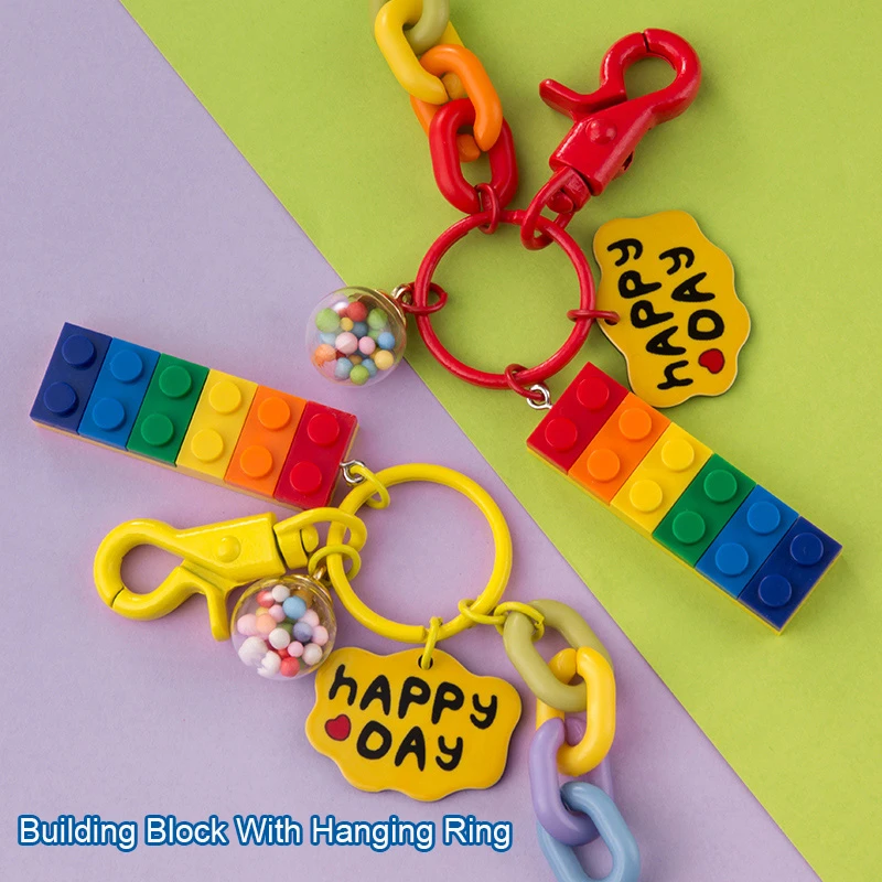 DIY Building Blocks Key Chain Hanging Ring Classic Bricks Accessories Keychain Creative Brick Suit All Brands Disassembly Toy | Игрушки и