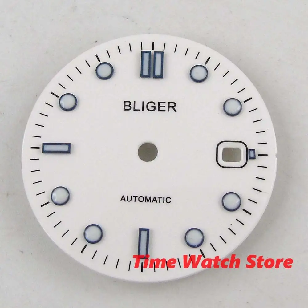 Watch Dial 31mm Bliger watch men white dial fit ETA 2836 2824 2813 3804 Miyota movement D170 | Наручные часы