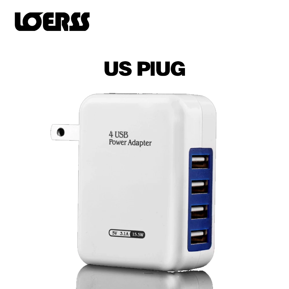 4 порта USB портативное устройство для зарядки из настенной розетки дома и