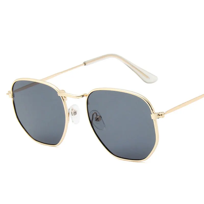 Metal Frame Polygon Women's Sunglasses Trend Small Box Colorful Mercury Ocean Film Sun Glasses Womens Brand Designer | Аксессуары