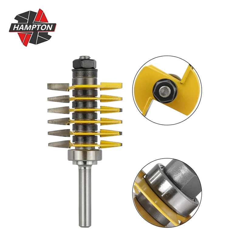 

Hampton Wood Router Bits 8mm Shank Tenon Cutter 2 Teeth Adjustable Finger Joint Router Bit Engraving Milling Cutter