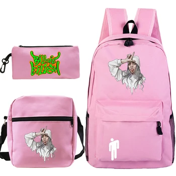 

3pcs Billie Eilish Backpack Men Women Laptop Knapsack for Teenage Boys Girls School Bags Large Capacity Travel Rucksack