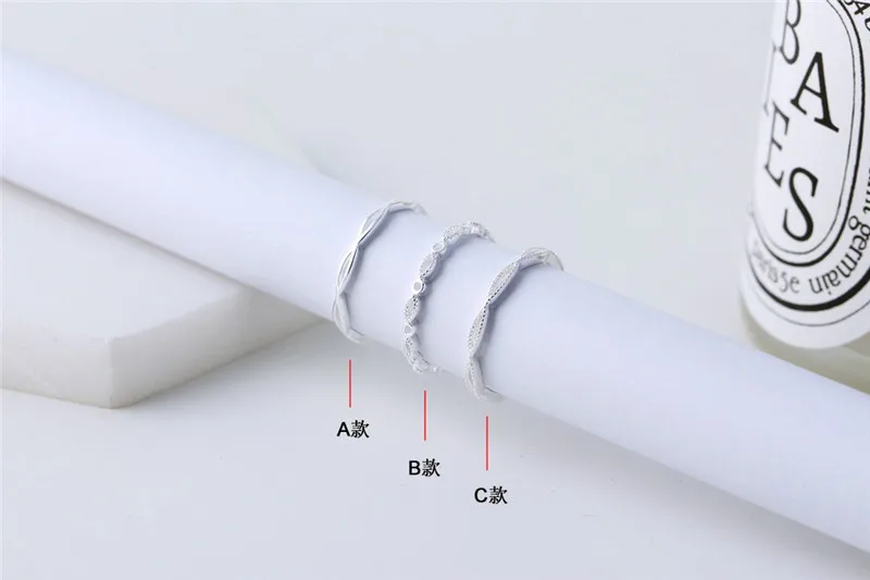 DAIWUJAN 925 пробы Серебряное простое геометрическое тонкое Открытое кольцо в Корейском стиле с витым хвостом регулируемое женское ювелирное изделие