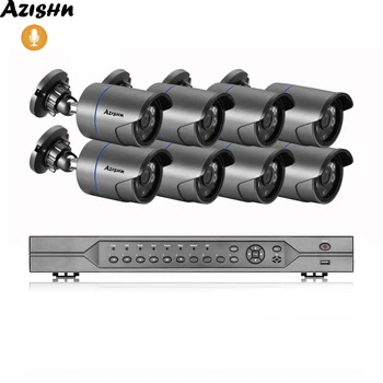 

AZISHN H.265 16CH 5MP POE NVR CCTV System 5MP 4MP 2MP HD Audio Recording IP Camera Outdoor Waterproof Surveillance Security Set