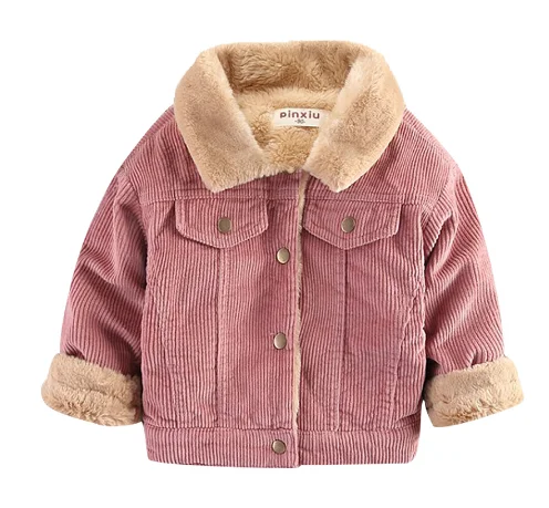 Toddler Baby Boy Girl Vintage Corduroy Coat Fuzzy Fleece Lined Thick Jacket Outerwear Winter Warm Clothes