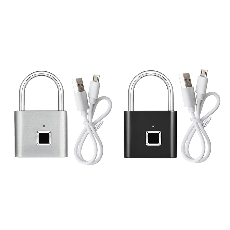 FFYY-Security Intelligent USB Rechargeable Door Lock Fingerprint Padlock Quick Unlock Fingerprint Lock