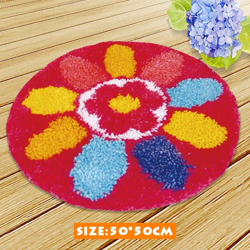 Pulaqi Isolon for Flowers Latch Hook Rug Kits Crafts Cushion Latch Hook Embroidery Mat DIY Decor Latch Hook Carpet Living Room F - Цвет: br-ZD027