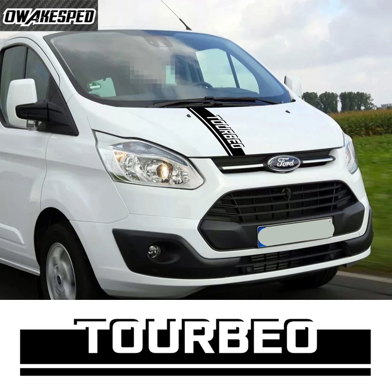 Car Styling Hood Bonnet Sport Stripes Decor Stickers Decalcomanie In Vinile Per Ford Tourneo Custom Auto Cover Accessori Motore Adesivi