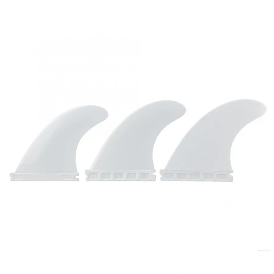 3PCS Surfboard Fins Surfing Tri Fin Thruster Set Nylon Plastic Surfboard Fins G5 Surfing Surfboard Accessories - Цвет: Белый