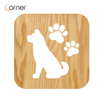 

Acecorner Creative 3D Wooden Night Light DIY Dog Paw LED USB Animal Lamp Novelty Kid Bedroom Decor Lampara Table Children Gift