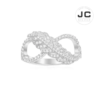 

New Fashion Charms Sterling Silver Original Copy Jewelry,Silver 'Feather' Ring For Women With Mono Logo Glamour Zircon Gift
