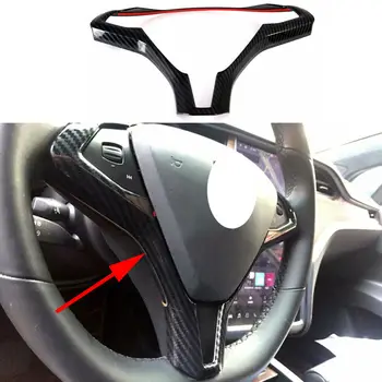 

Car Carbon Fiber Styling Steering Wheel Frame Sticker Sequins Cover Fit For Tesla Model X S 2016 2017 2018 2019 Protector Trim