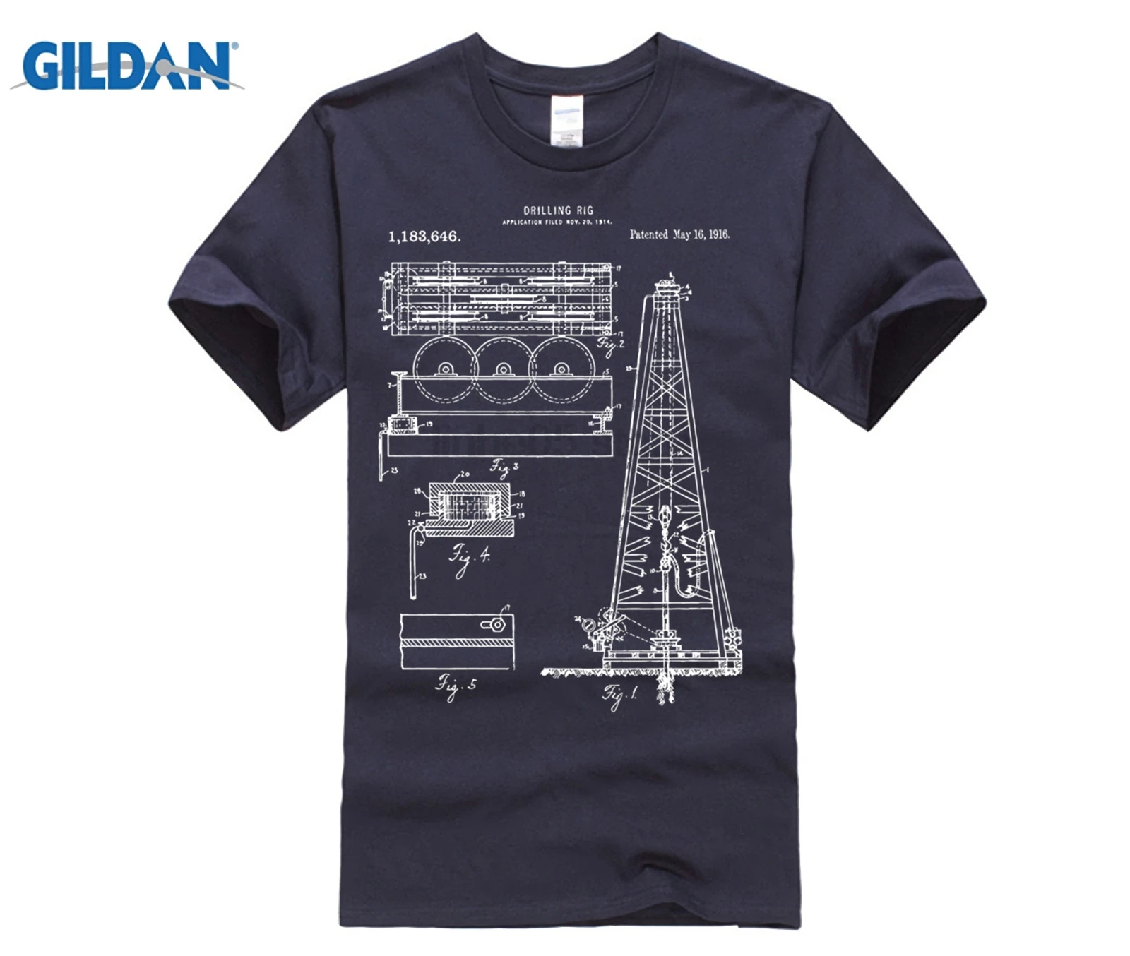 Oil Rig Blueprint рубашка-нефтяной инженер Oilfield футболка для мужчин топы мужская с
