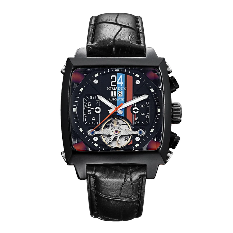 

New Top Luxury Relogio Masculino Watch fashion square tourbillon automatic mechanical watch waterproof business brand men watch