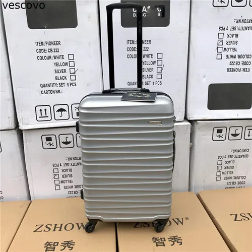 20inch Vescovo 2" 24" 2" дюймовый мужской деловой комплект багажных сумок на колесиках для путешествий на колесиках чемодан Спиннер на колесах - Цвет: 20inch