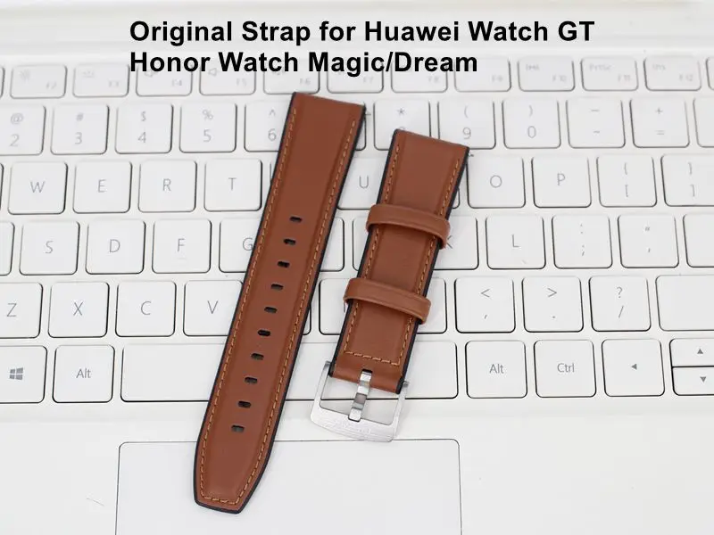Коричневый 22 мм сменный кожаный силиконовый ремешок для huawei Watch GT/Watch 2pro Watch Band - Цвет: Коричневый