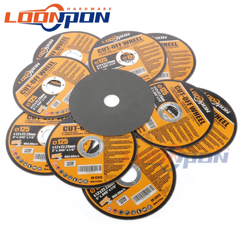 pack of five JCB 125mm Stainless Steel Cutting Disc  125x1.2x22.23mm 
