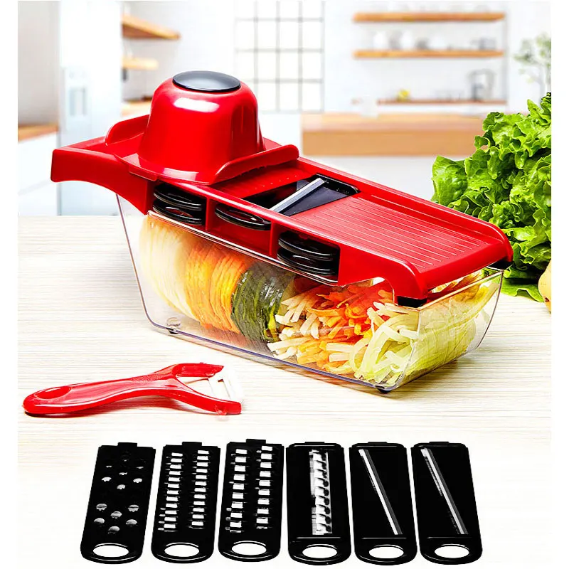 

Vegetable Cutter with Multi Steel Blade Mandoline Slicer Potato Peeler Carrot Cheese Grater vegetable slicer Kitchen Accessories