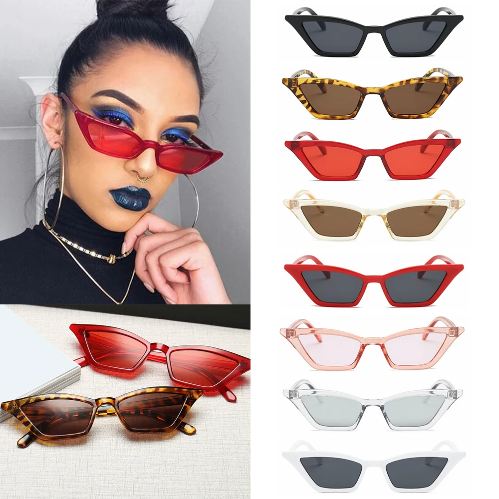 Cat-Eye-Sunglasses Street-Eyewear Cycling Vintage UV400 Fashion Women Sun-Shades Small