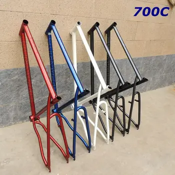 

700c V Brake Chrome Steel Paint Inner Cable Road Bike Frame Classic Cyclocross Cr-mo Frame with Eccentric Shaft Bottom Bracket