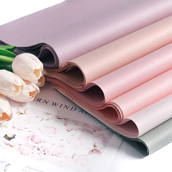 

40PCS DIY Solid Christmas Bouquet Flower Craft Birthday Gift Wrapping Paper Sheets Roll Office Packing Cover Paper Supplies