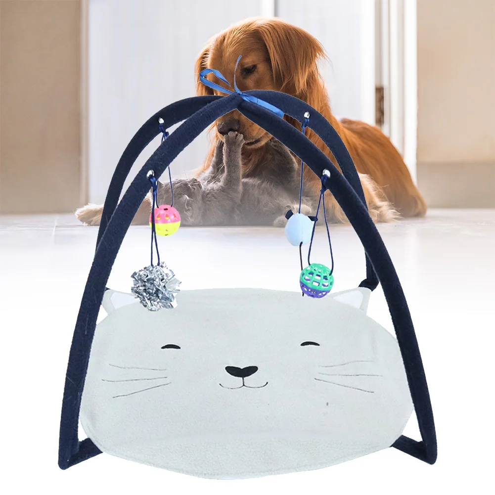 Portable  Pet Cat Toys Interactive DIY House Foldable Tent Funny Cat Mat Bed Funny Cute Sleeping Mats for Cat Hanging with Ball cat teething toys