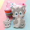 2Pc/Set Bpa Free Silicone Mini Fox Beads Baby Teether Silicone Fox Teether For Pacifier Clips DIY Cute Teething Toys 1