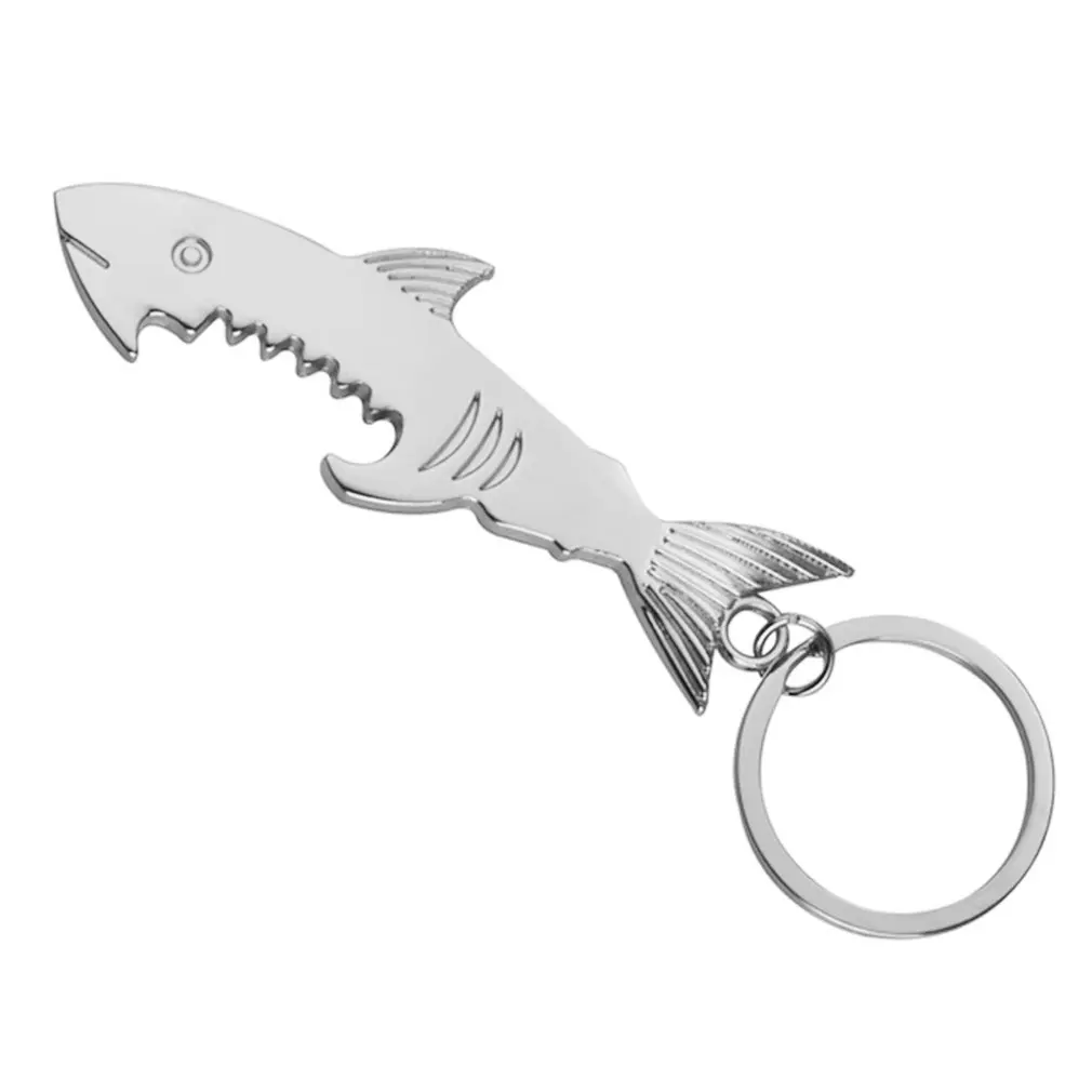 

Shark shape beer opening Keychain smooth surface Beer Bottle Opener Keychain Key Tag Chain Ring Home Kitchen Decor