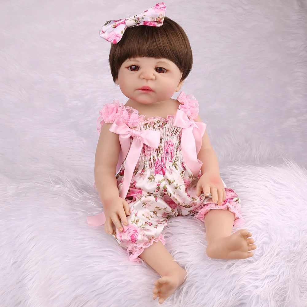 Полностью мягкие силиконовые куклы Reborn Baby 48 см/55 см, милые детские игрушки для купания, Bebe Boneca Menina, подарки на день рождения