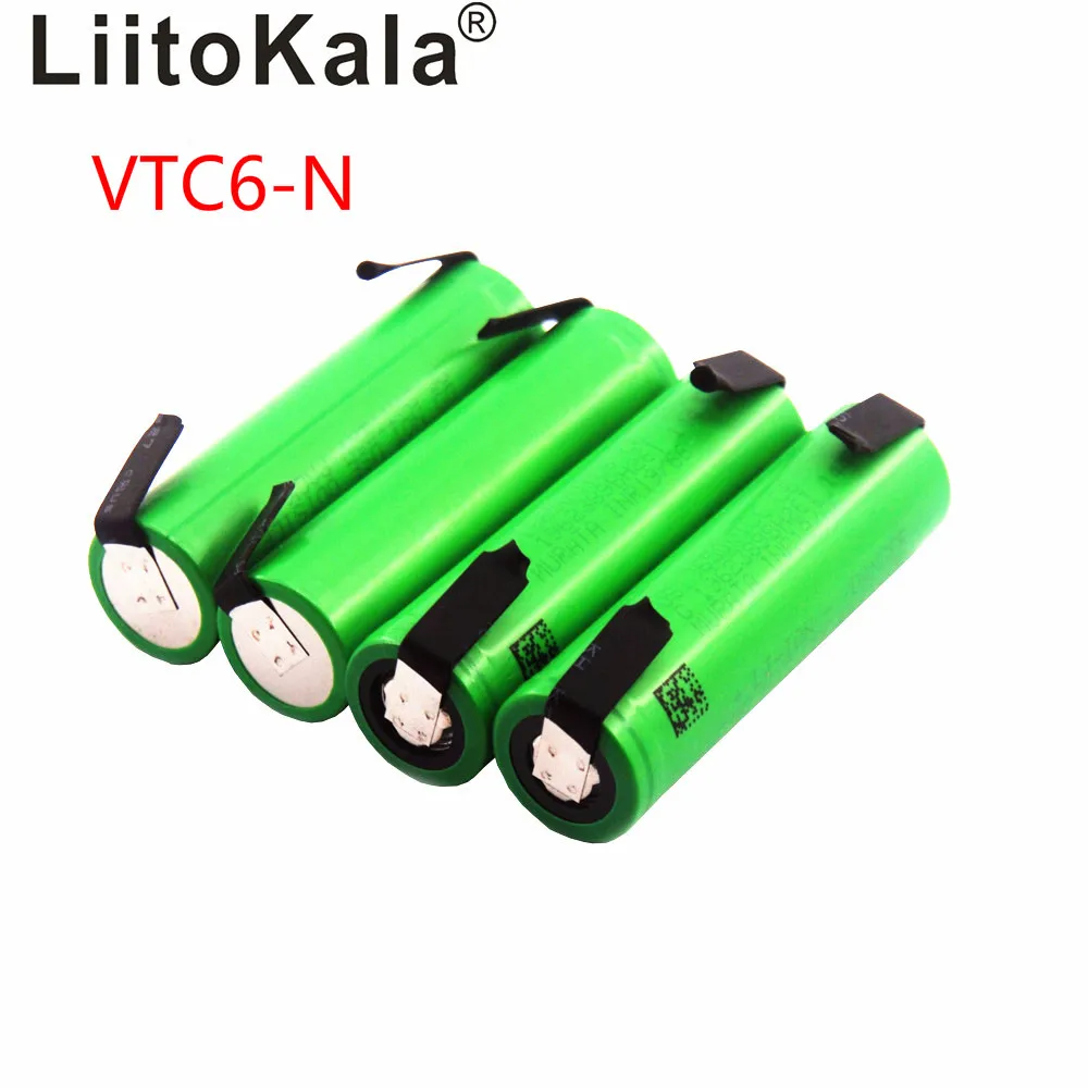 Литий-ионный аккумулятор LiitoKala VTC6 3 7 в 3000 мАч 18650 30 А разряд для инструментов US18650VTC6