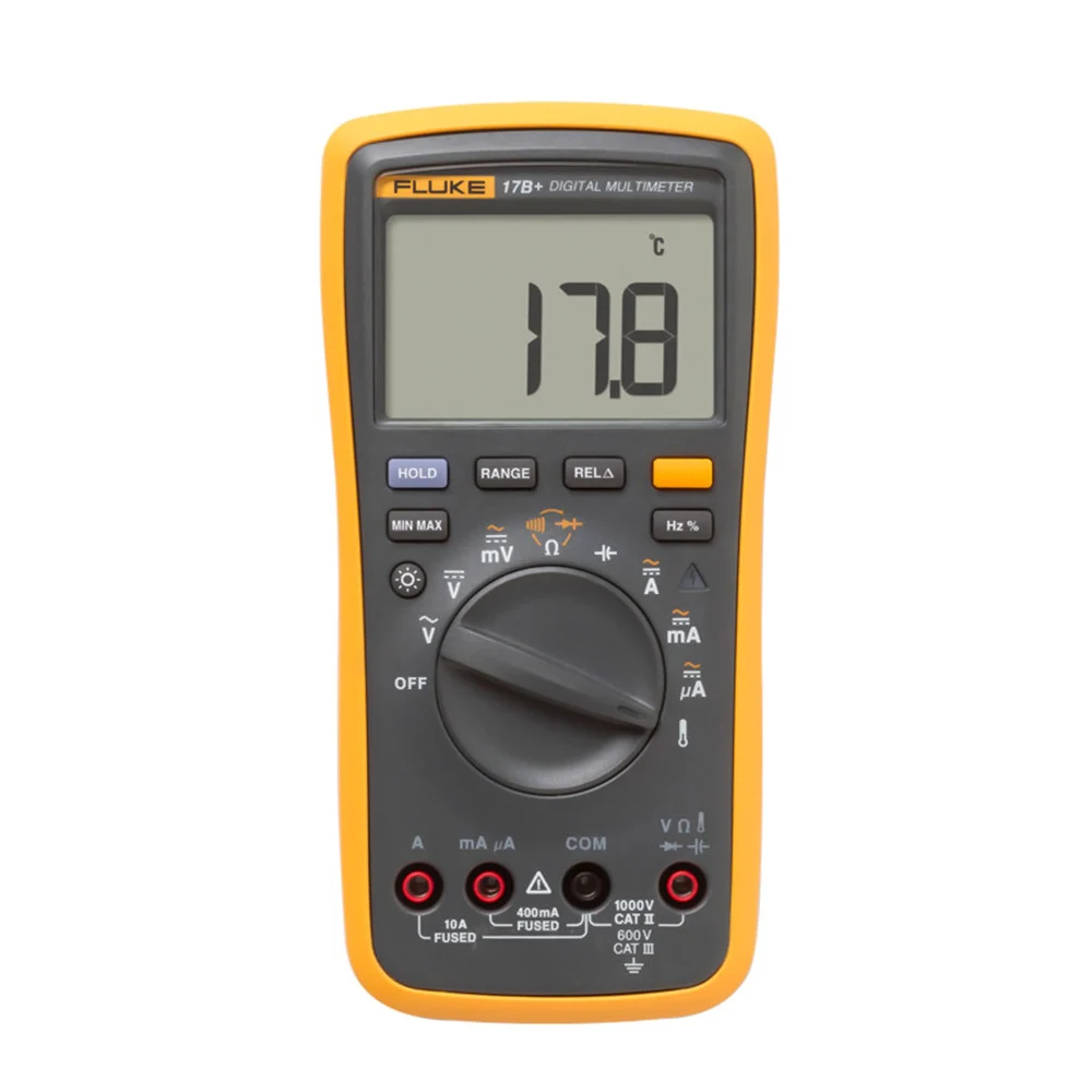 Fluke 17B+ Высокоточный цифровой мультиметр 4000 AC/DC ток и напряжение измеритель частоты+ Портативный мягкий мешок
