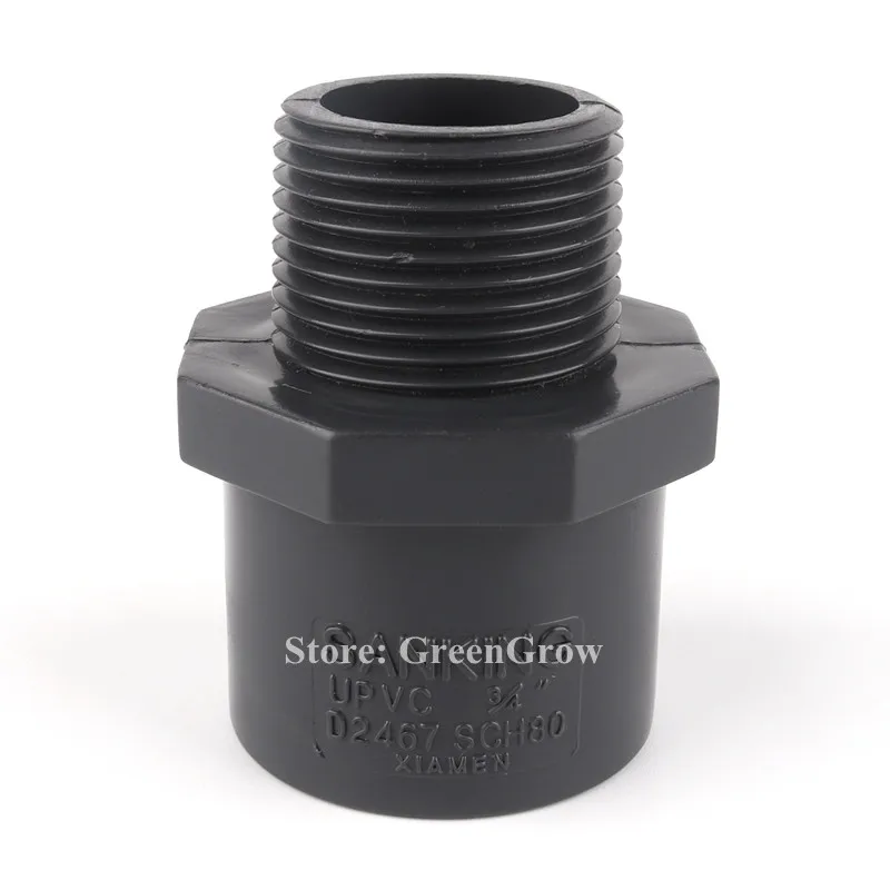 

20~63mm To 1/2"~2" Male Thread Hi-Quality UPVC Connector Garden Water Pipe Connectors Aquarium Tank Drip Irrigation Tube Joints