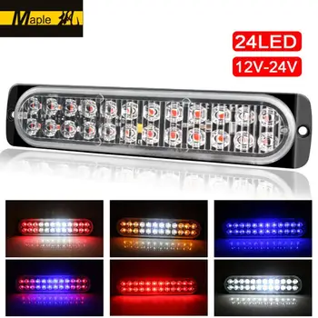 

24 LED Flash Strobe Emergency Warning Light For Car Auto Truck SUV Motorcycle Side Strobe Warning Flashing Light 12V-24V