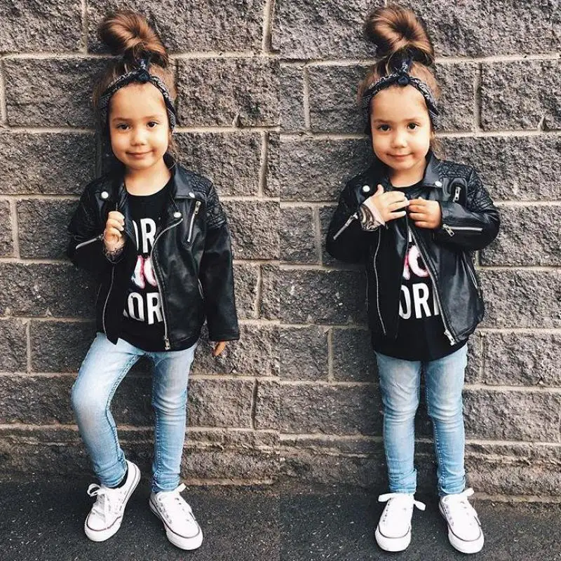 

Children's Clothes Boy Leather Jacket 2019 Fashion Rose Red Girl Leather Jacket Baby Coat Leather Jacket 2-6 Years Old