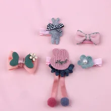 Корейский стиль детские заколки Корона ткань набор из повязки на голову с бантом повязка на голову, Детский жакет из денима для девочки; повязка на голову