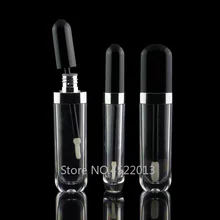 8 мл, 50 шт./лот, пустая трубка для блеска для губ, черная крышка, элегантная губная помада, многоразовая бутылка, прозрачный изящный пластиковый контейнер для блеска для губ