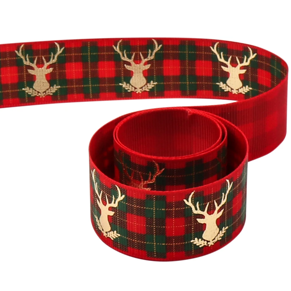 5 лет/лот рождественские ленты 10 мм/16 мм/25 мм с принтом бронзовая лента для DIY рождественские вечерние украшения материалы для упаковки