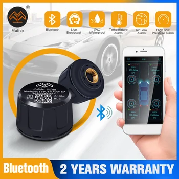 

MALIDE TPMS Android Bluetooth Sensor Car Tire Pressure Monitoring System APP Voice Prompts Tire Pressure Bluetooth Scan Pairing