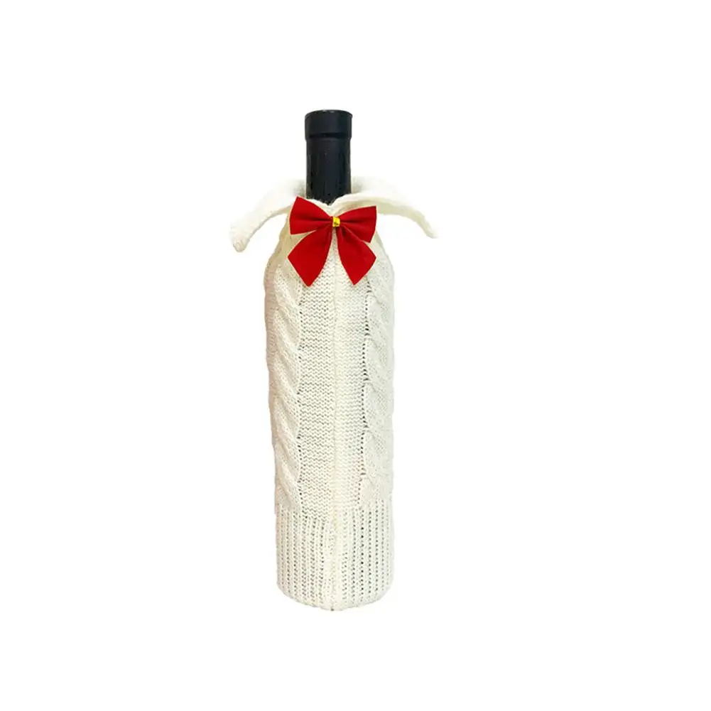 Kerst Wijnfles Cover, Xiuyer 2 stks Kerstman Kleding Kerst Jurk Fles Cover voor Wrap Kerstfeest Decoraties Thuis Wijnfles Decor