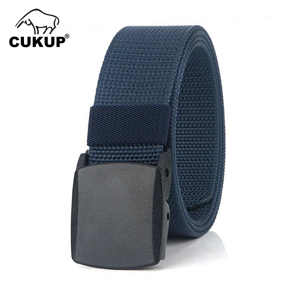 CUKUP Unisex Quality Design Outdoor Wear Resistant Nylon Belts Thickening Plastic Buckle Male Leisure Accessories Belt CBCK173 cukup fashion design new nylon jacquard dragon printed canvas belt jeans accessories plastic buckle casual belts for men cbck230