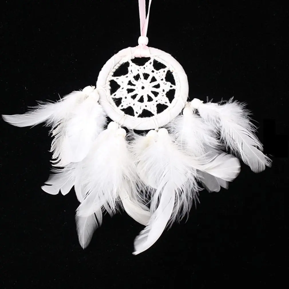 Stylish Goose Feather Hanging Pendant Handmade Net Wind Chimes Car Ornament Home Decorations Party Wedding Dropshipping | Дом и сад