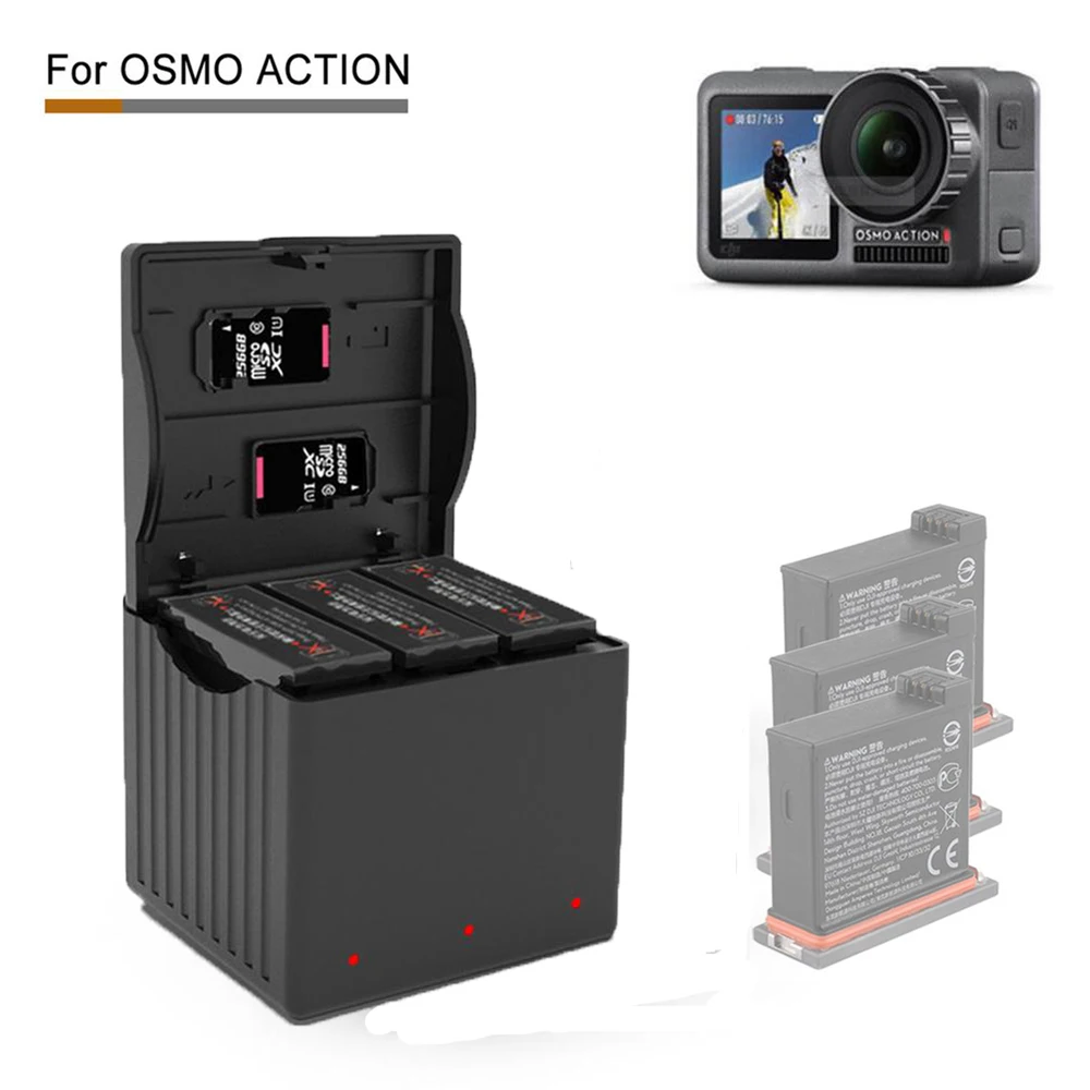 Комплект для зарядки DJI Osmo Action 3 в 1 комплект зарядки/концентратор