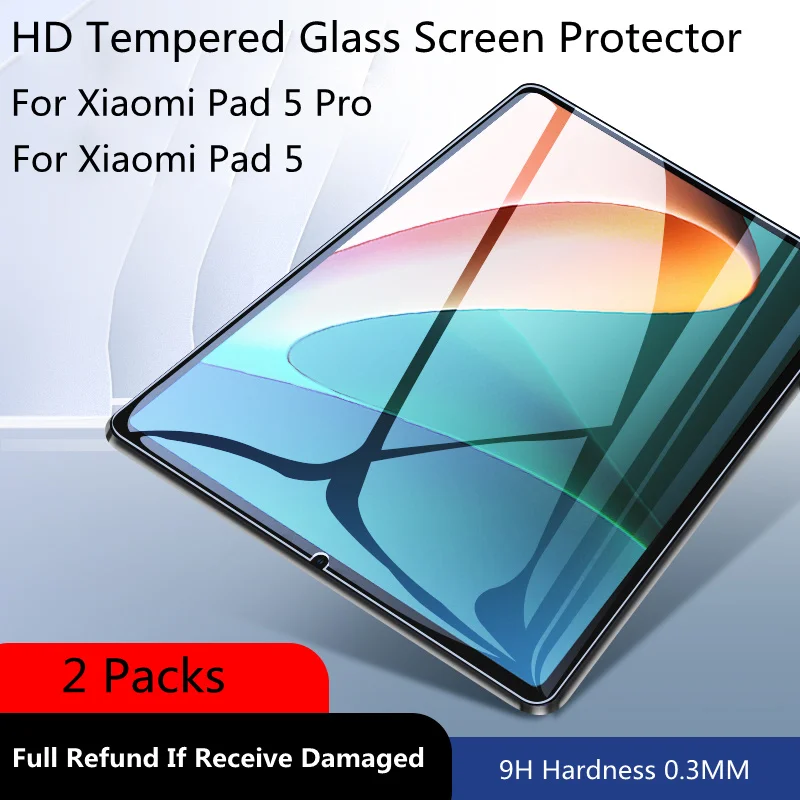 

0.3mm hd tempered glass For xiaomi,2 pieces,For xiaomi pad 5 pro 11 inch 2021 mipad mi pad pad5 5pro explosion proof