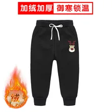 Новые стильные зимние Бархатные Штаны для мальчиков спортивные штаны плотные теплые повседневные спортивные штаны для маленьких девочек