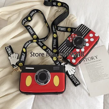 

Disney Princess 2019 Minnie Pu Camera Bag Shoulder Strap Diagonal Bag Girl Shoulder Messenger Bag Girl Mickey Mouse Handbag