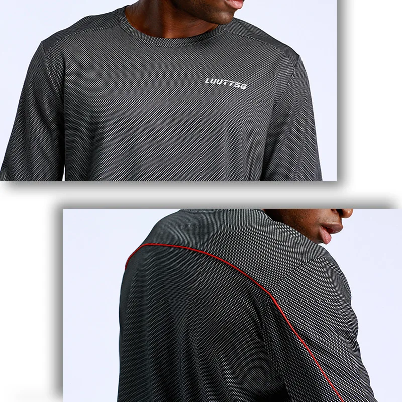 Мужские спортивные футболки для бега с длинным рукавом, дышащие свободные спортивные топы для спортзала, быстросохнущие майки для фитнеса и тренировок