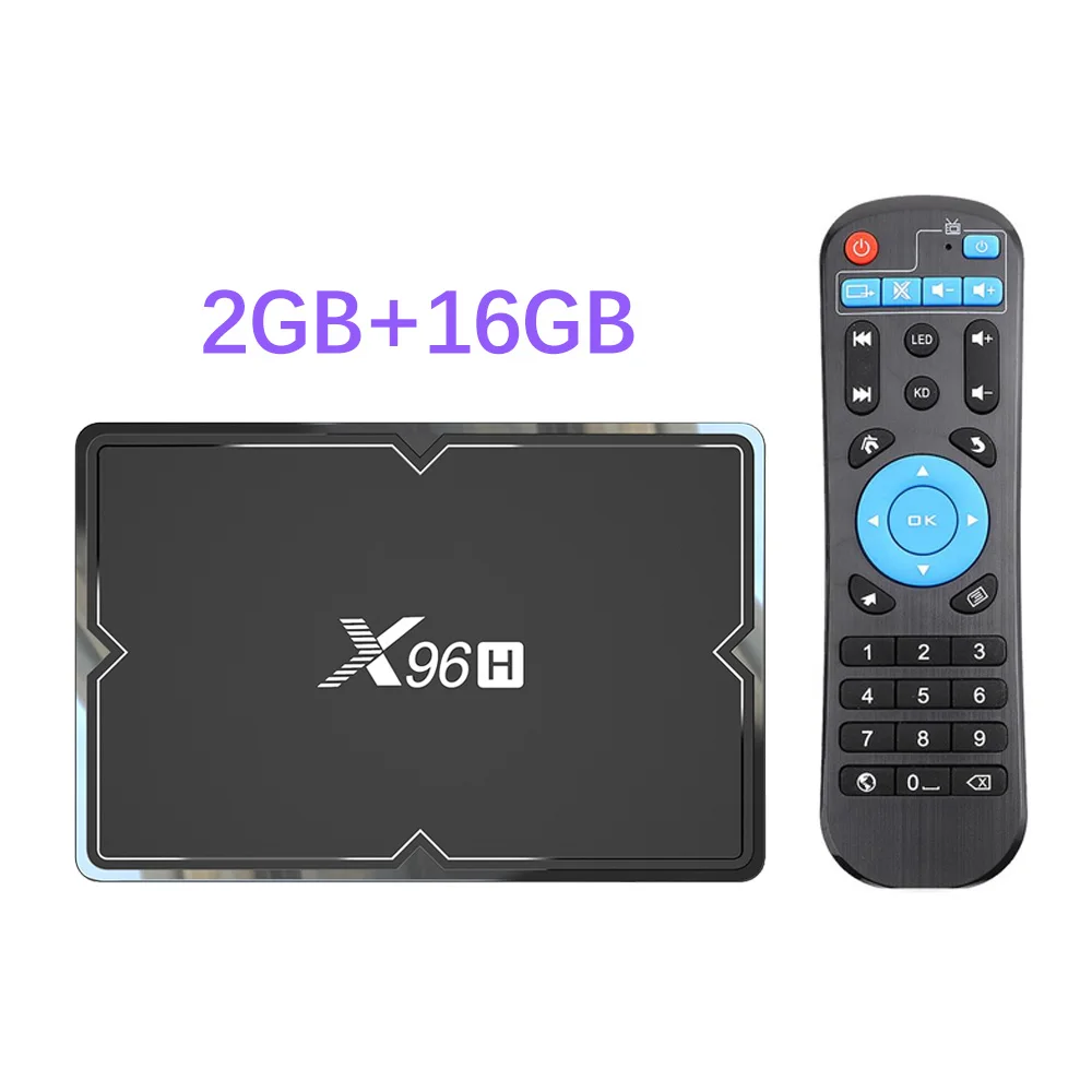 2G 16G Android 9,0 Smart tv Box 4G 64G X 96H H603 четырехъядерный 5G двойной Wifi Bluetooth 4,1 100M 4K HD телеприставка Google Play Stoer YouTube - Цвет: 2G 16G